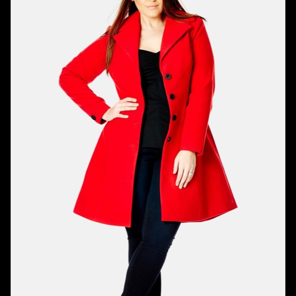 NWT City Chic size 18 red coat